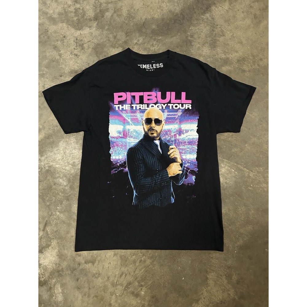 Pitbull Trilogy Tour Concert 2024 T Shirt (Medium) Timeless Miami